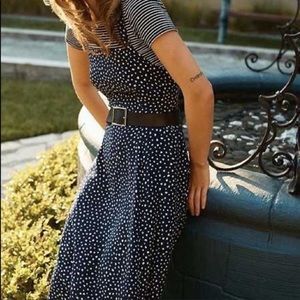 Kimchi Blue Square Neck Cross Back Midi Dress